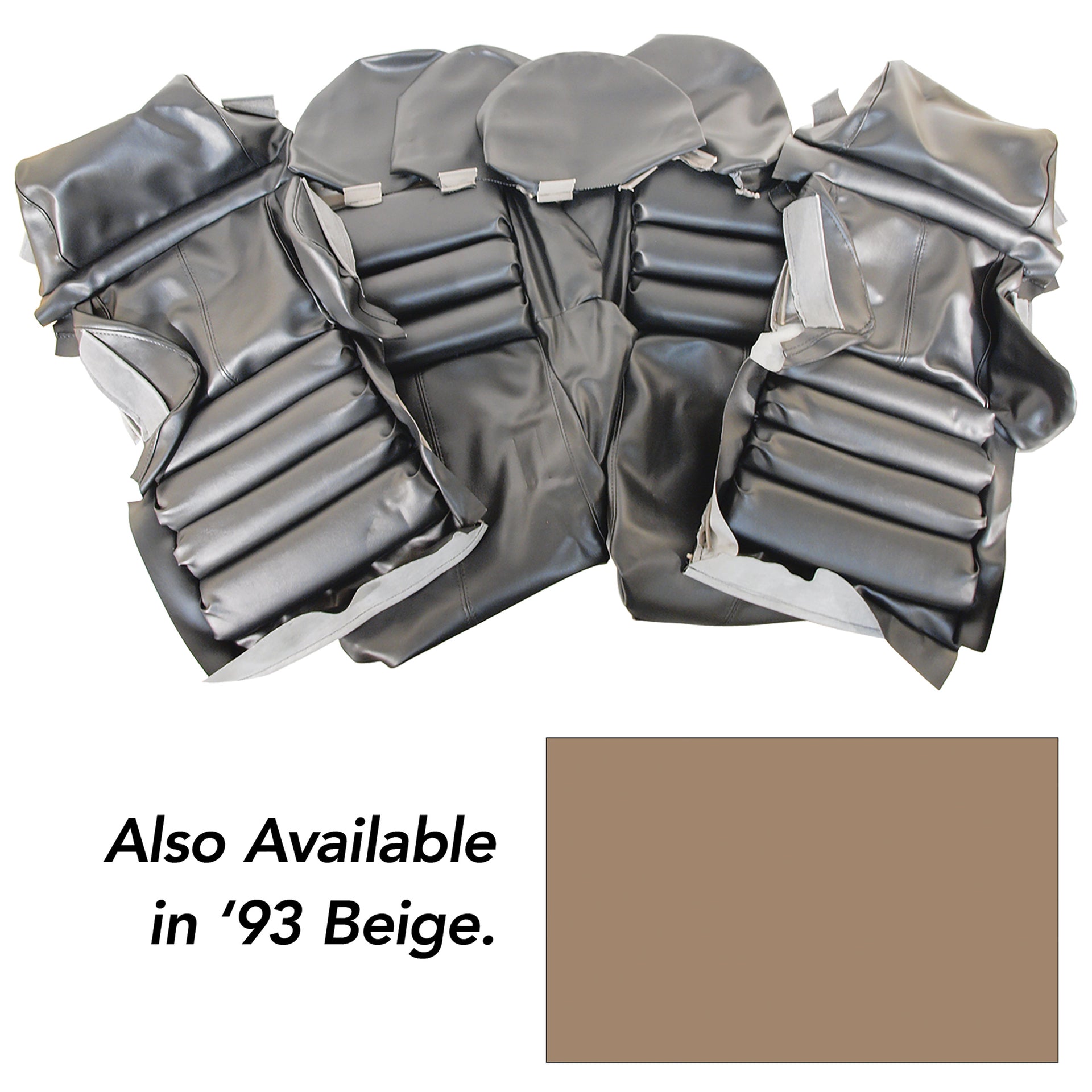 1993-1993 Corvette "Leather-Like" Vinyl Seat Covers Beige Sport-449082-Corvette-Store-Online