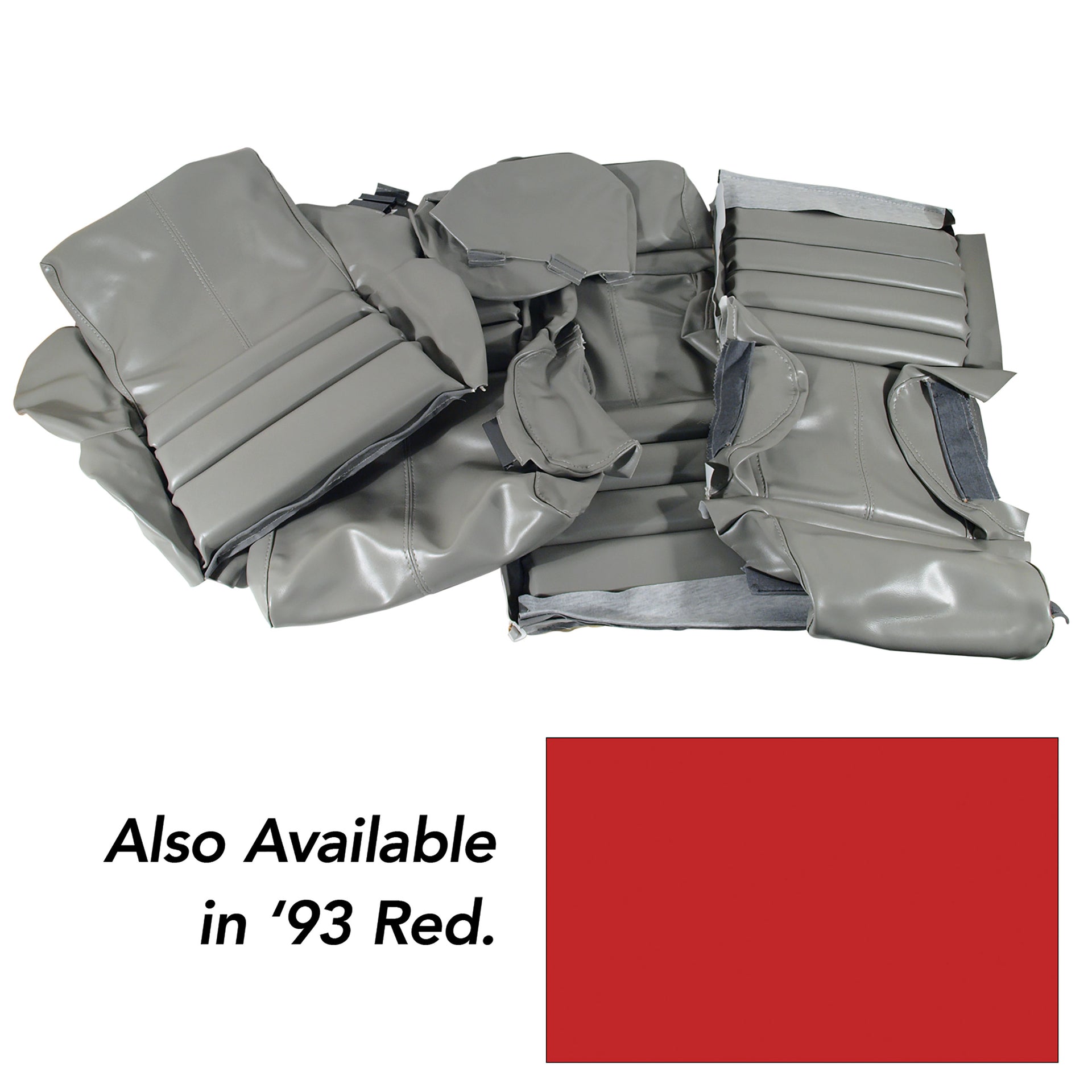 1993-1993 Corvette "Leather-Like" Vinyl Seat Covers Red Sport-449085-Corvette-Store-Online