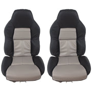 1994-1996 Corvette Mounted 100% Leather Standard Seat Covers - Black /Gray 2-Tone-45091-Corvette-Store-Online