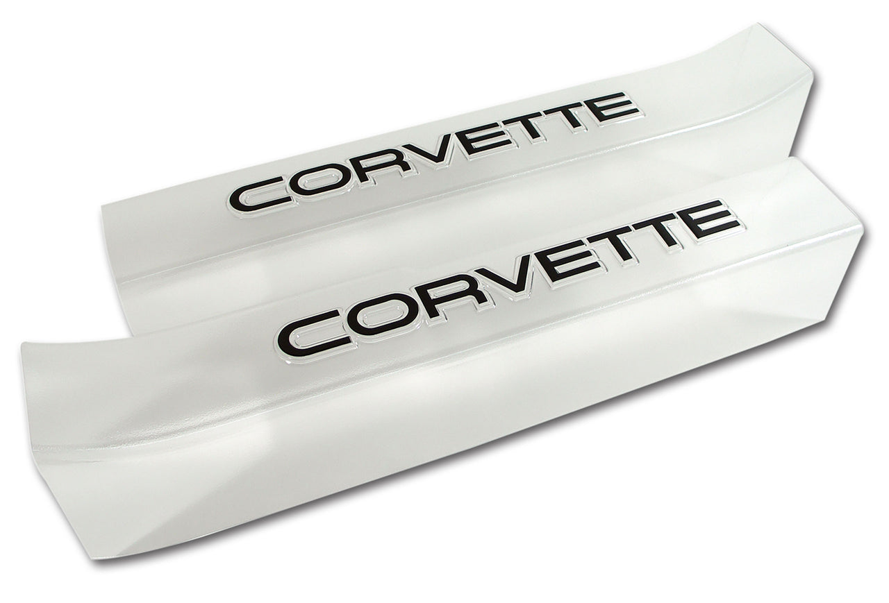 1988-1989 Corvette Door Sill Guards W/Corvette Logo - Clear-4591-Corvette-Store-Online