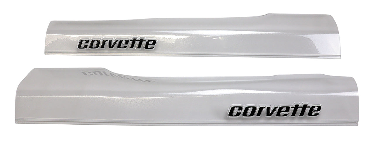 1978-1982 Corvette Door Sill Guards W/Corvette Logo - Clear-4599-Corvette-Store-Online