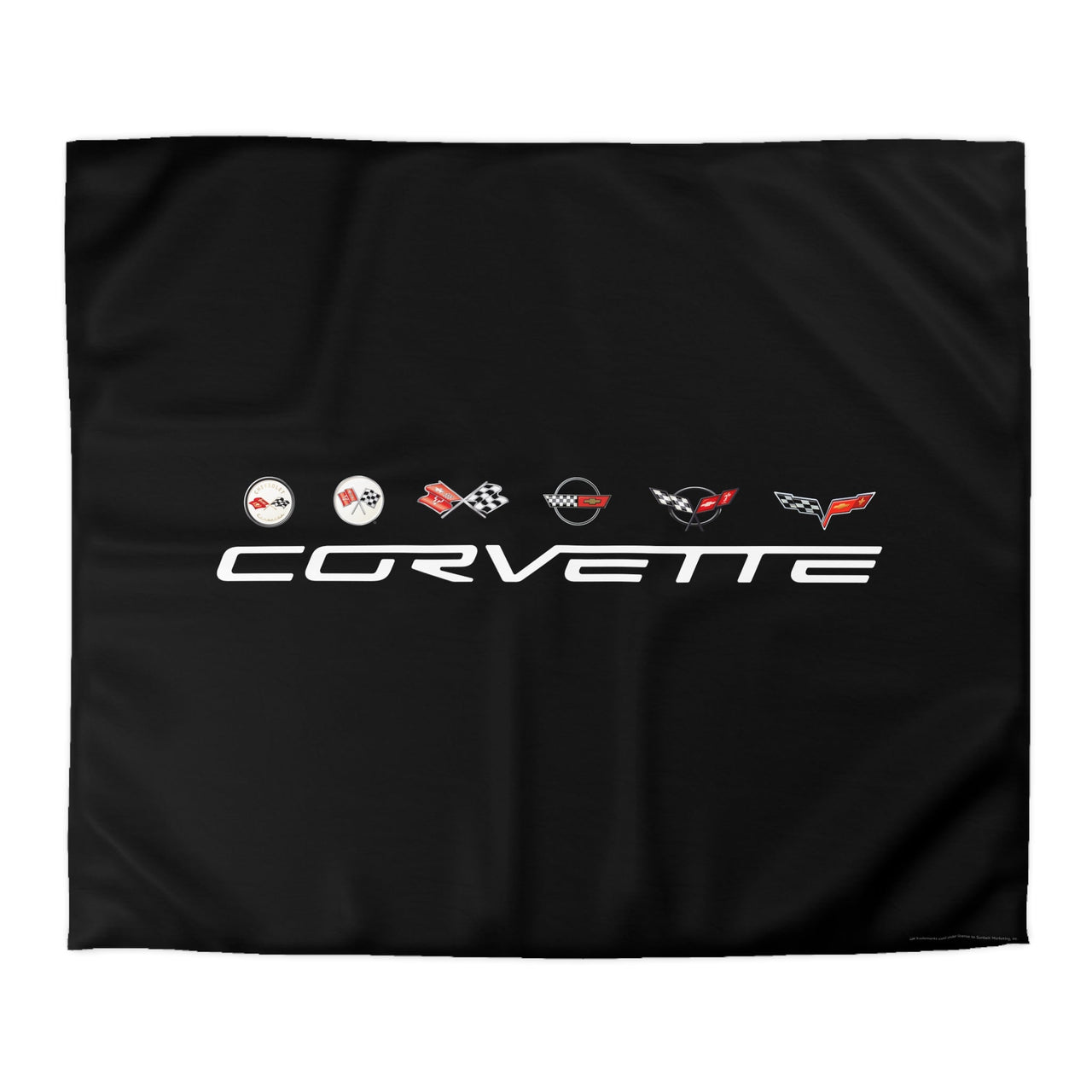 Corvette Generations Microfiber Black Duvet Cover – Perfect for Car Enthusiasts!