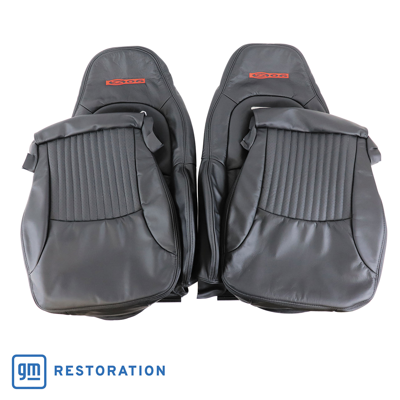 2001-2004 Corvette 100% Leather Z06 Seat Covers - Black-461790-Corvette-Store-Online