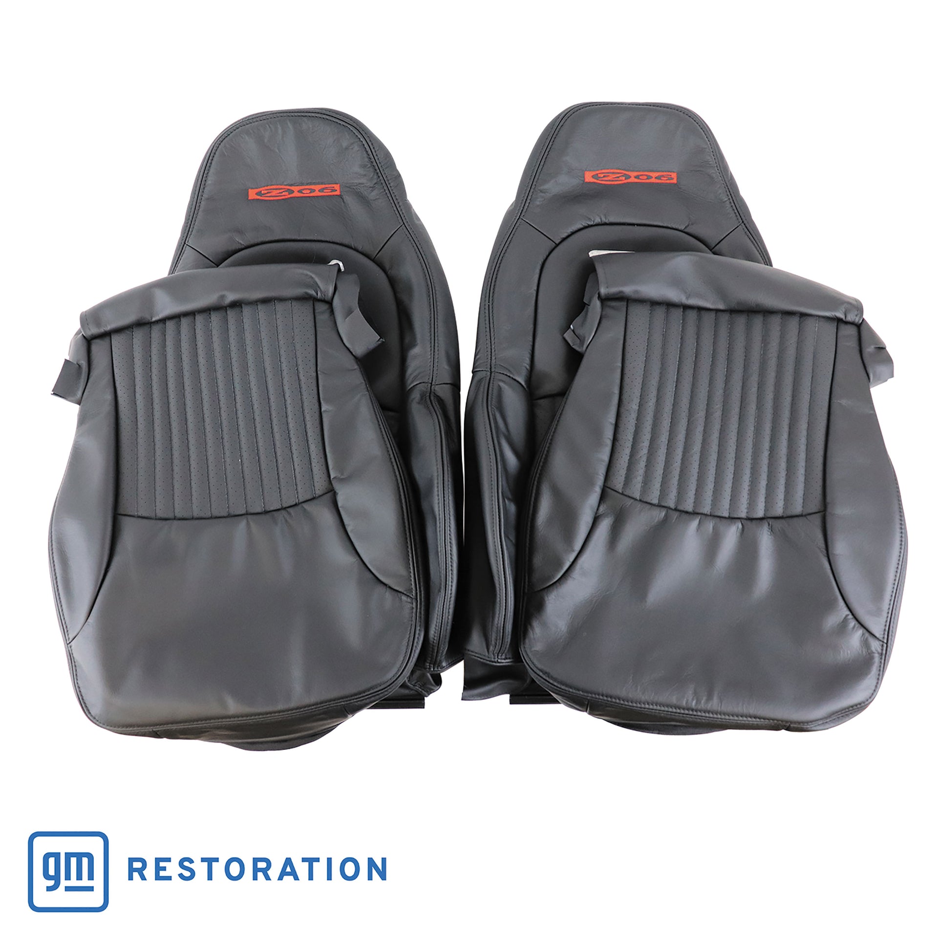 2001-2004 Corvette 100% Leather Z06 Seat Covers - Black-461790-Corvette-Store-Online