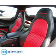 2001-2004 Corvette Leather Z06 Seat Covers W/Vinyl Trim - Black/Red Z06-4618Z6-Corvette-Store-Online