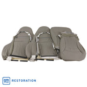 1997-2004 Corvette Leather Sport Seat Covers W/Vinyl Trim - Gray-462188-Corvette-Store-Online