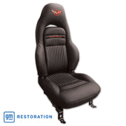 1997-2004 Corvette 100% Leather Seat Covers W/Crossflag - Black -462290E-Corvette-Store-Online