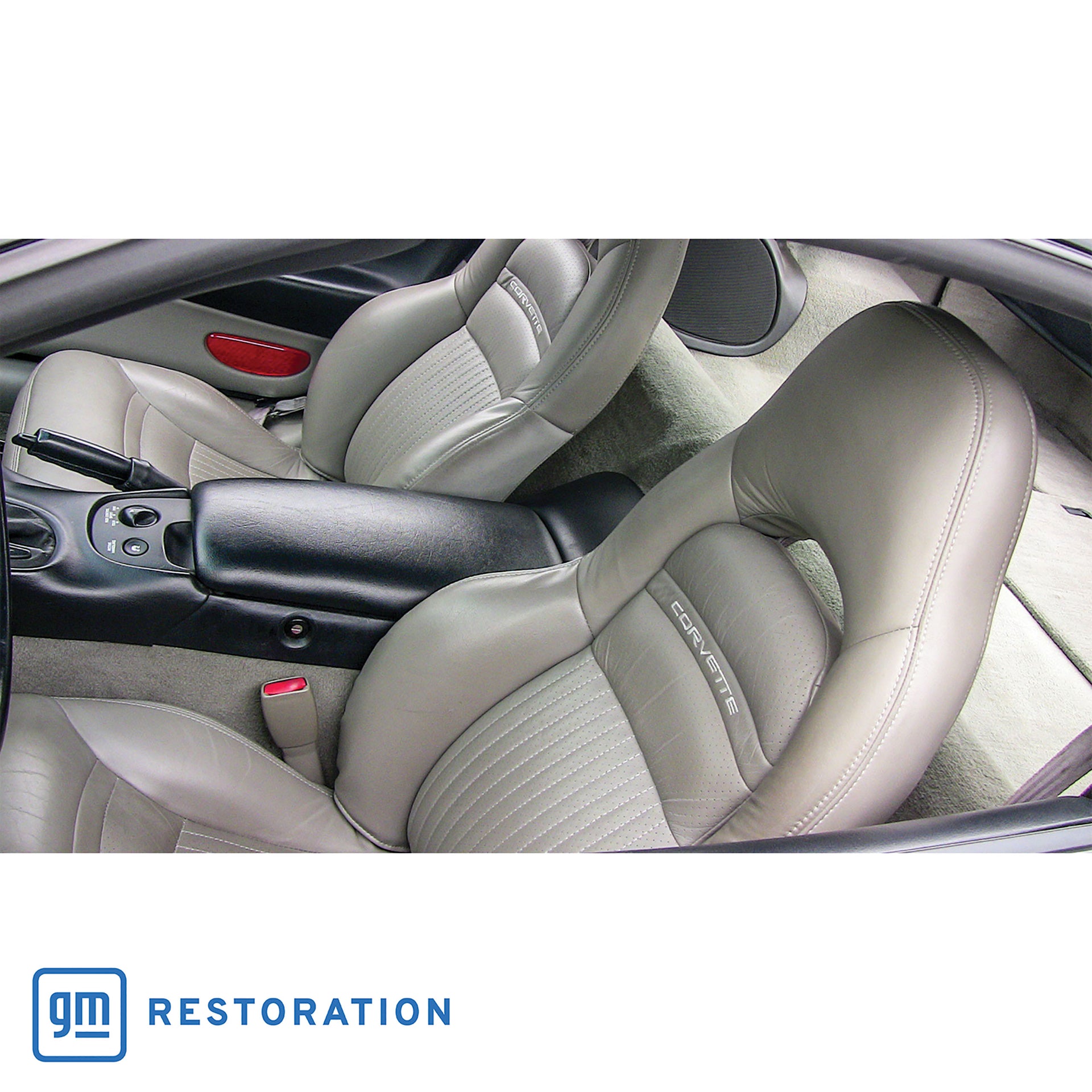 2003-2004 Corvette 100% Leather Sport Seat Covers - Base Shale-462294-Corvette-Store-Online