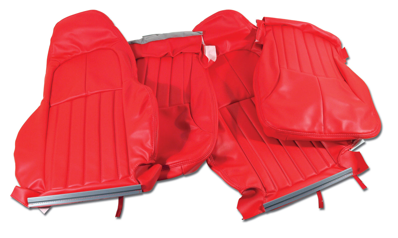 2000-2004 Corvette Vinyl Standard Seat Covers - Torch Red-462393-Corvette-Store-Online