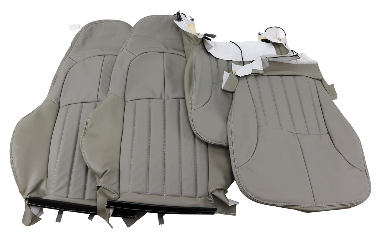 1997-2004 Corvette Leather Standard Seat Covers W/Vinyl Trim - Gray-462488-Corvette-Store-Online