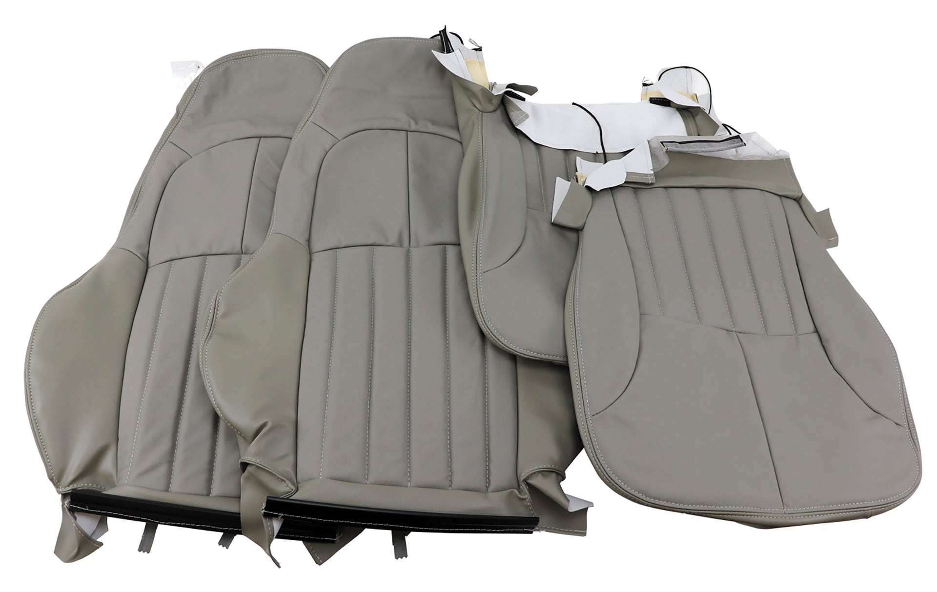 1997-2004 Corvette Leather Standard Seat Covers W/Vinyl Trim - Gray-462488-Corvette-Store-Online