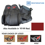1997-1999 Corvette 100% Leather Standard Seat Covers W/Crossflag Logo - Red-462589E-Corvette-Store-Online