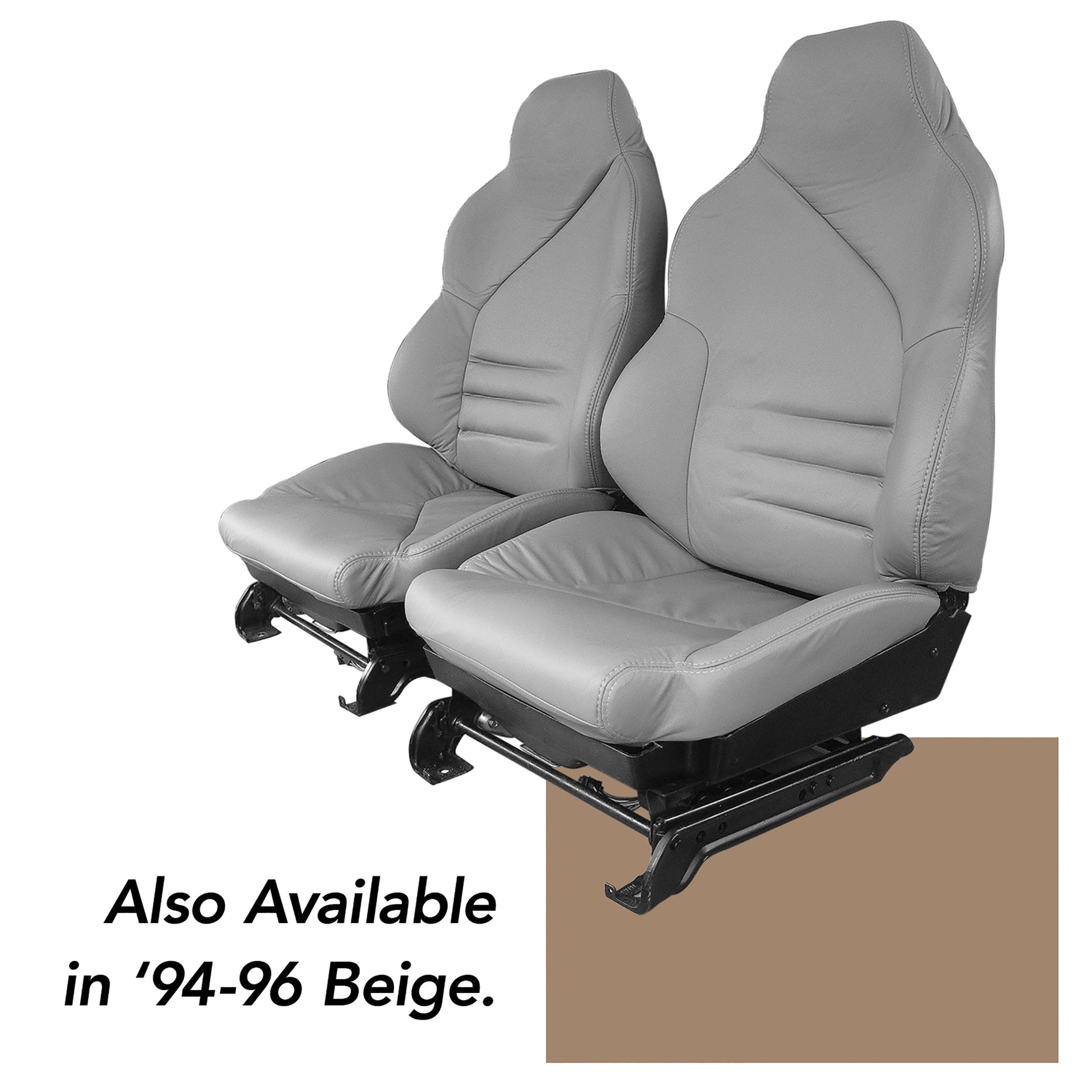 1994-1996 Corvette "Leather-Like" Vinyl Seat Covers Beige Sport W/Foam-462782-Corvette-Store-Online