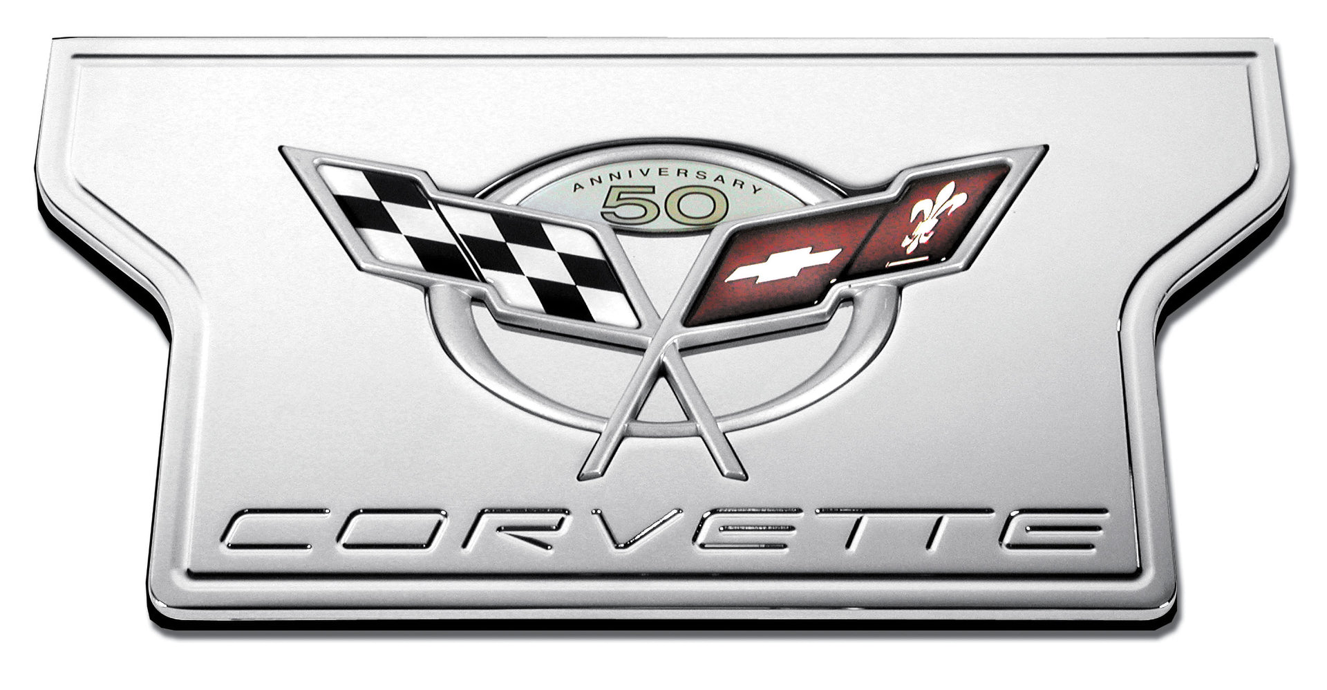 2003-2003 Corvette Exhaust Plate - 50th Chrome Billet-46351-Corvette-Store-Online