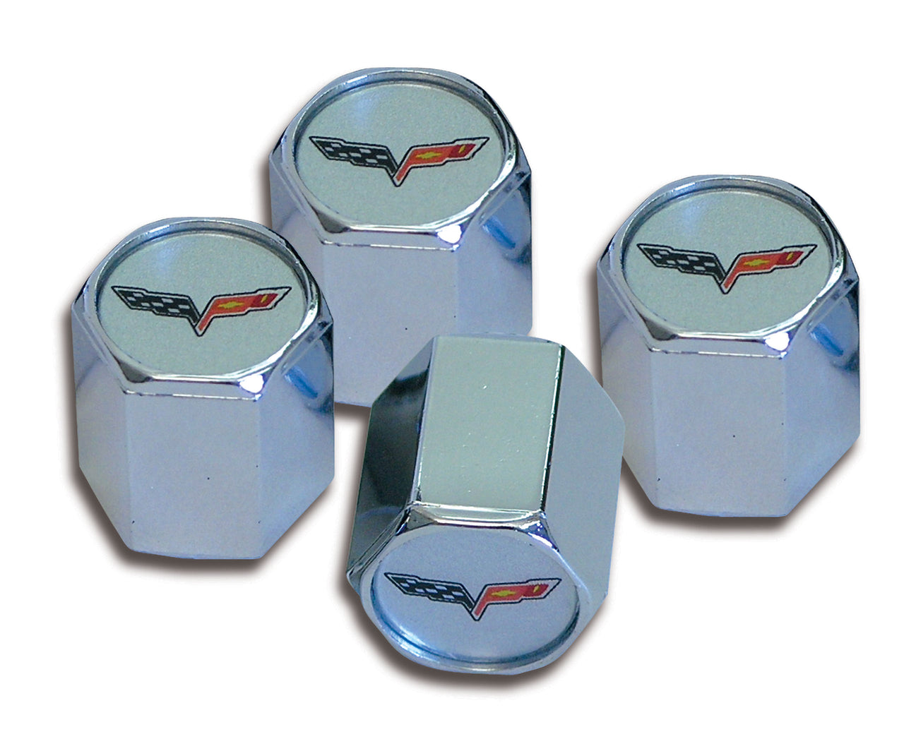 2005-2013 Corvette Valve Stem Caps Chrome W/C6-46544-Corvette-Store-Online