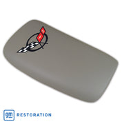 1997-2004 Corvette Embroidered Console Lid Gray W/Black Logo-46803-Corvette-Store-Online