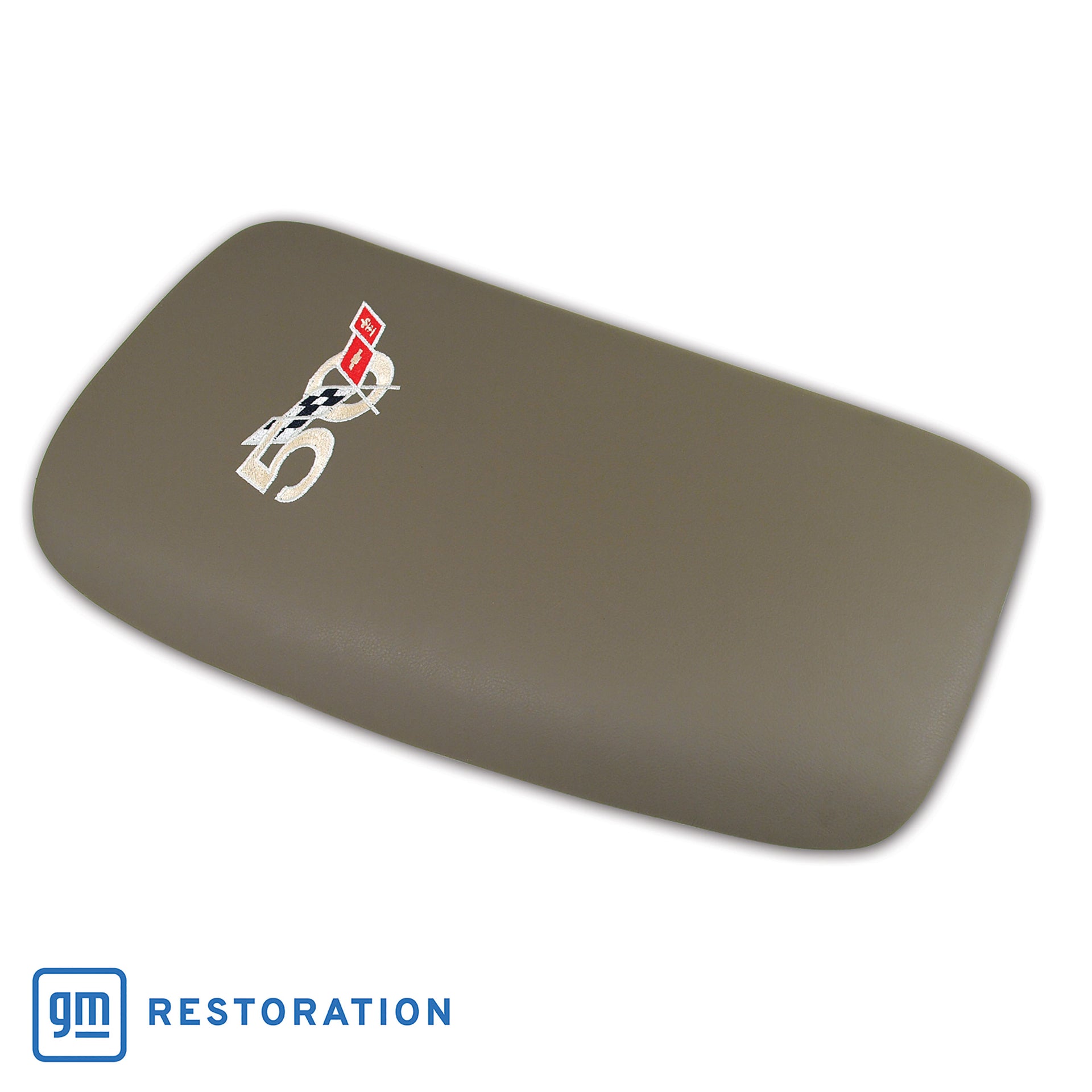 2003-2003 Corvette Embroidered Console Lid Dark Parchment W/50th Anniversary Logo-46808-Corvette-Store-Online