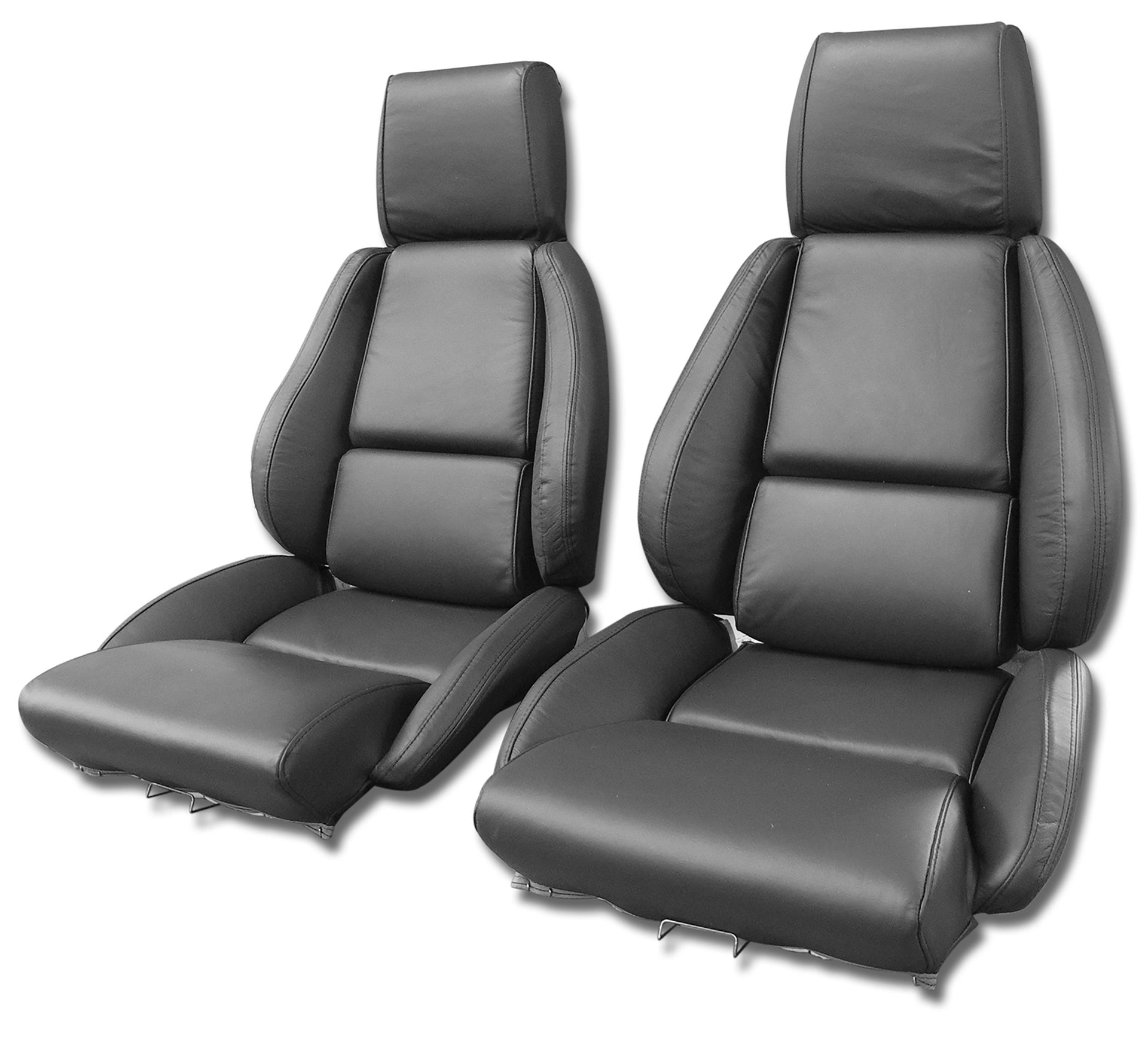 1984-1987 Corvette OE Style 100% Leather Standard Seat Covers W/O Perforated Inserts - Graphite-468422-Corvette-Store-Online