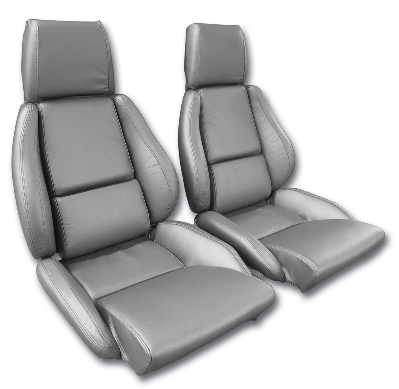 1984-1987 Corvette OE Style 100% Leather Standard Seat Covers W/O Perforated Inserts - Gray-468469-Corvette-Store-Online