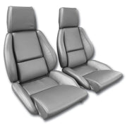 1984-1987 Corvette OE Style 100% Leather Standard Seat Covers W/O Perforated Inserts - Gray-468469-Corvette-Store-Online
