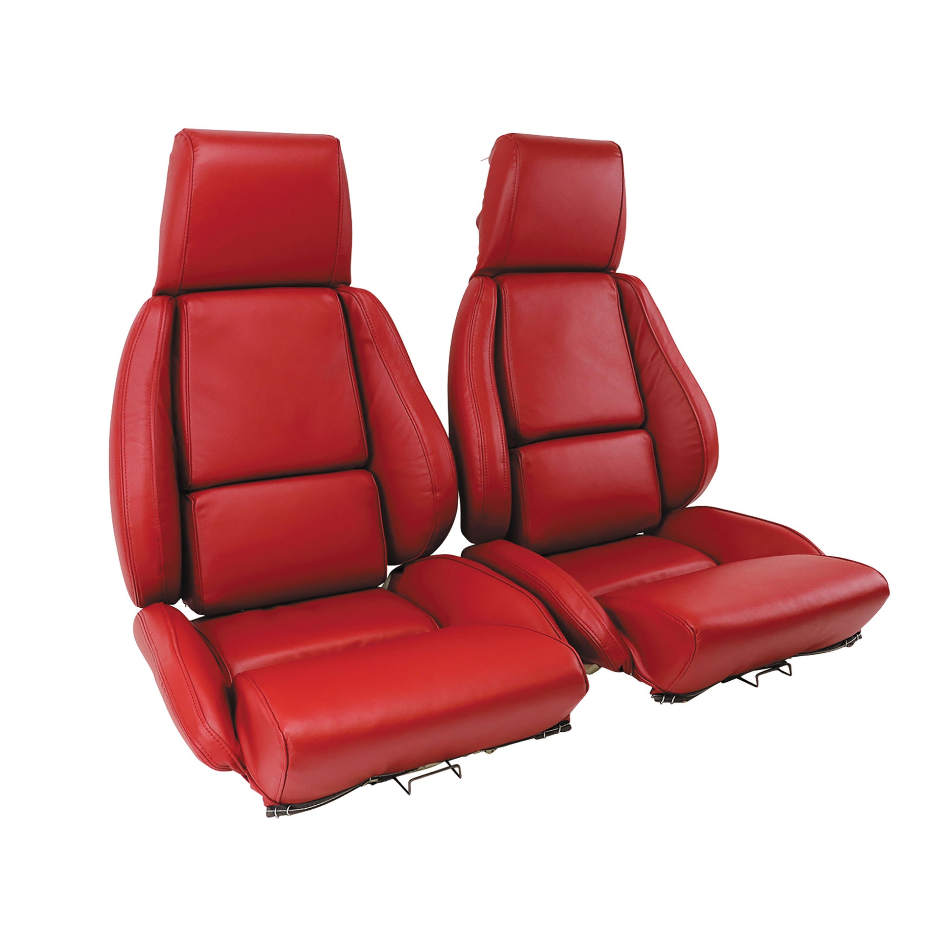 1986-1988 Corvette OE Style 100% Leather Standard Seat Covers W/O Perforated Inserts - Red-468475-Corvette-Store-Online