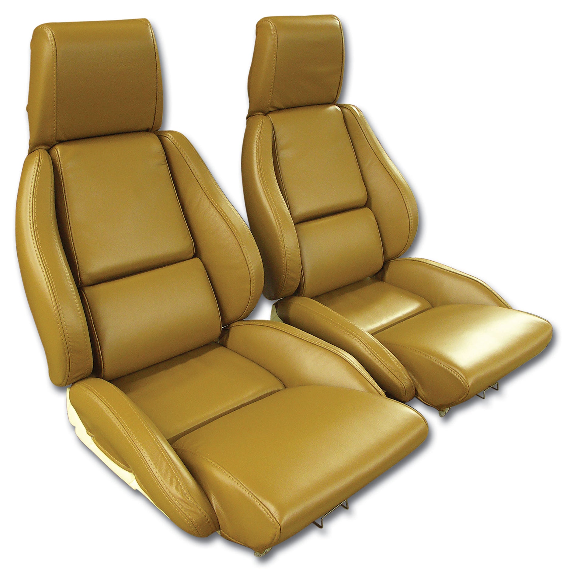 1988-1988 Corvette OE Style 100% Leather Standard Seat Covers W/O Perforated Inserts - Saddle-468478-Corvette-Store-Online