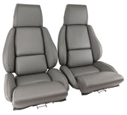 1988-1988 Corvette OE Style 100% Leather Standard Seat Covers W/O Perforated Inserts - Gray-468479-Corvette-Store-Online