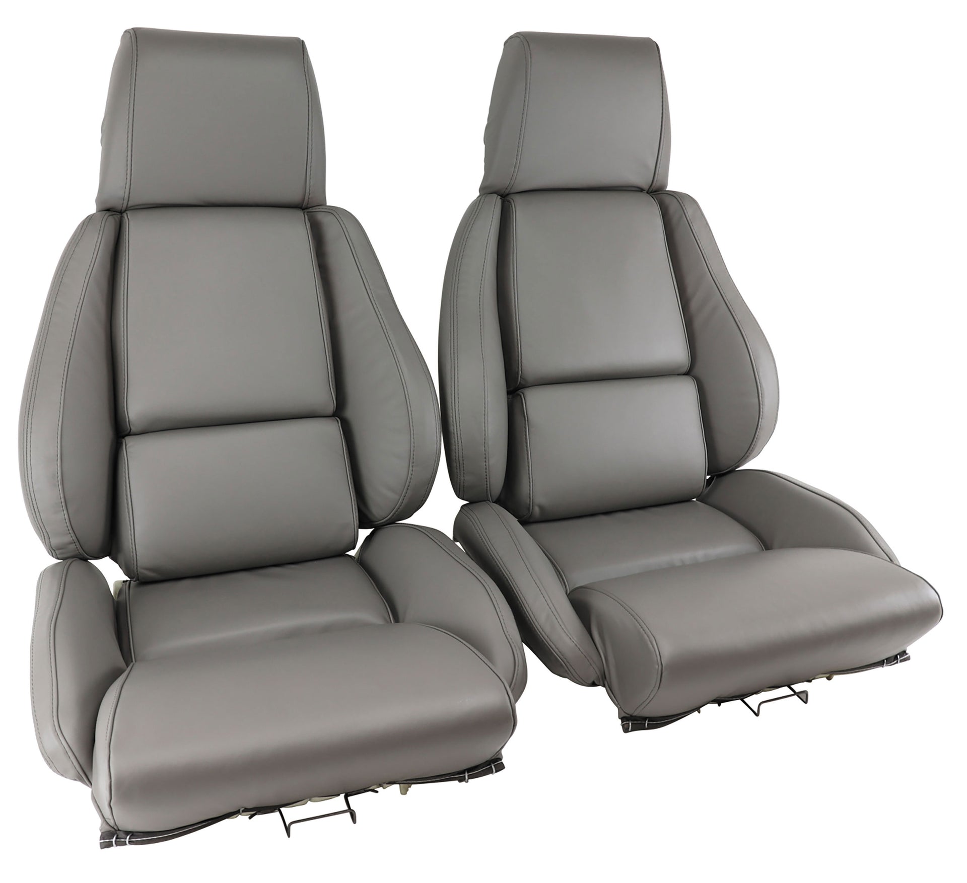 1988-1988 Corvette OE Style 100% Leather Standard Seat Covers W/O Perforated Inserts - Gray-468479-Corvette-Store-Online