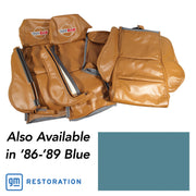 1986-1988 Corvette OE Style Embroidered Sport Leather Seat Covers W/Non-Perf Inserts - Blue-468674E-Corvette-Store-Online