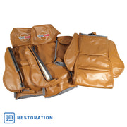 1988-1988 Corvette OE Style Embroidered Sport Leather Seat Covers W/Non-Perf Inserts - Saddle-468678E-Corvette-Store-Online