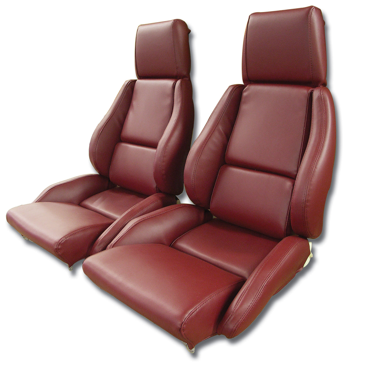 1984-1985 Corvette OE Style "Leather-Like" Standard Seat Covers W/O Perforated Inserts - Red-468727-Corvette-Store-Online