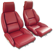 1986-1988 Corvette OE Style "Leather-Like" Standard Seat Covers W/O Perforated Inserts - Red-468775-Corvette-Store-Online