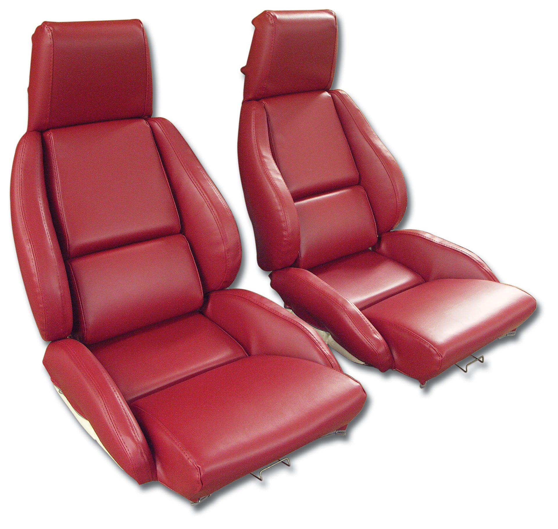 1986-1988 Corvette OE Style "Leather-Like" Standard Seat Covers W/O Perforated Inserts - Red-468775-Corvette-Store-Online