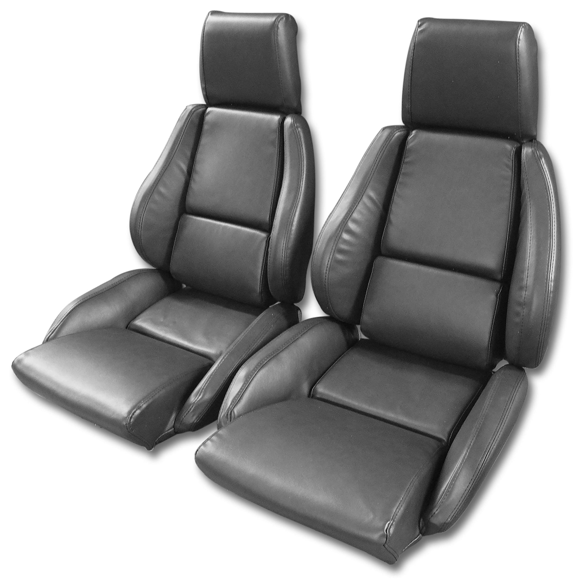 1984-1987 Corvette Mounted "Leather-Like" Vinyl Seat Covers Graphite Standard Not Perfed-468822-Corvette-Store-Online