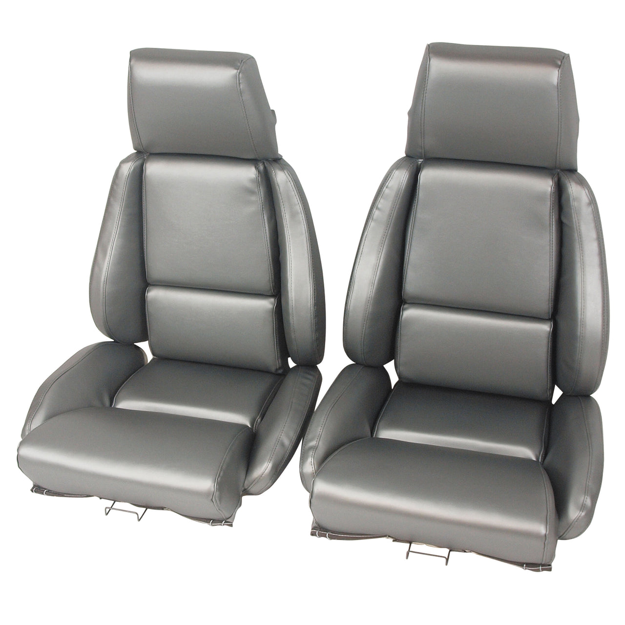 1984-1987 Corvette Mounted "Leather-Like" Vinyl Seat Covers Gray Standard No-Perforations-468869-Corvette-Store-Online