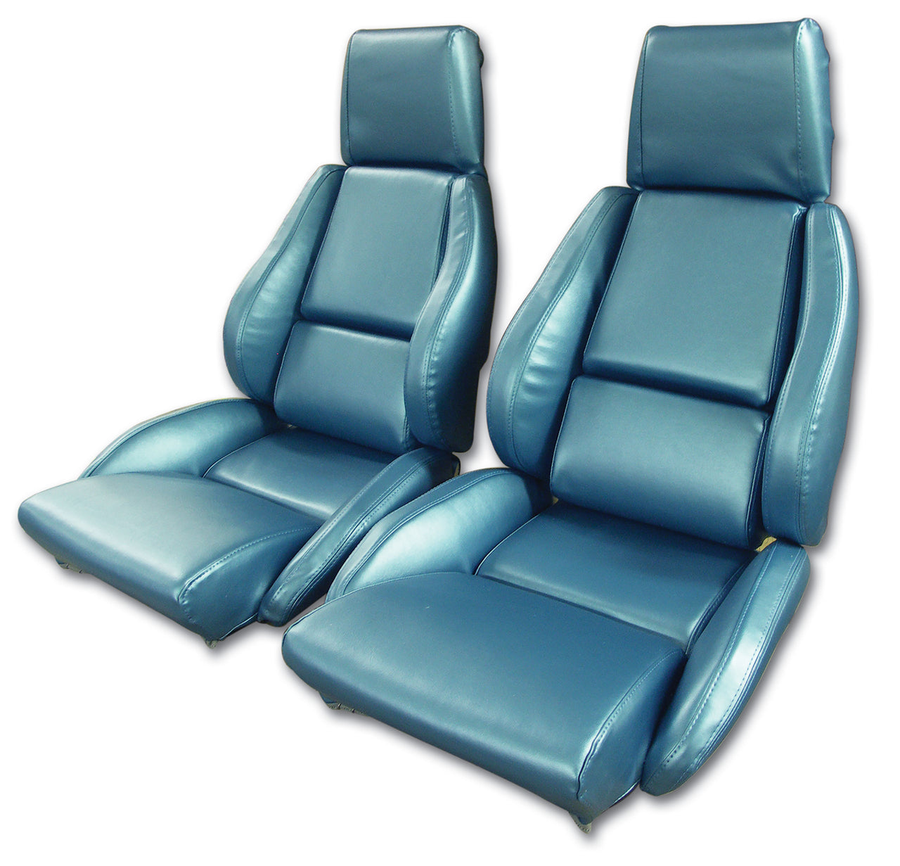 1986-1988 Corvette Mounted "Leather-Like" Vinyl Seat Covers Blue Standard No-Perforations-468874-Corvette-Store-Online