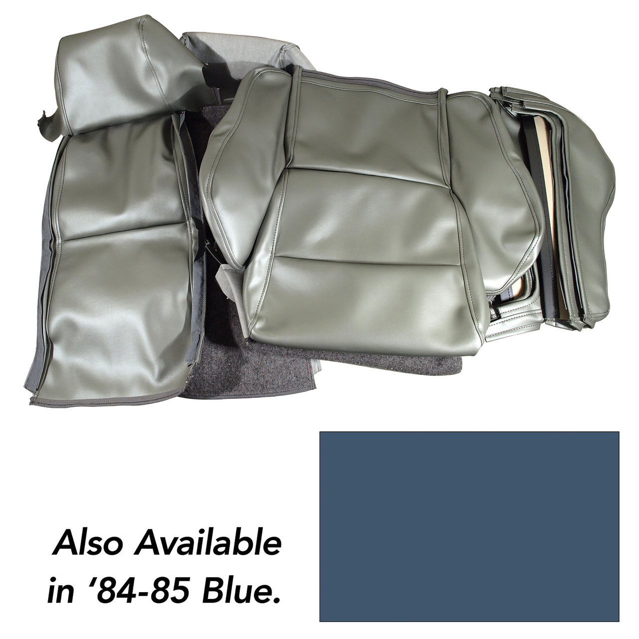 1984-1985 Corvette OE Style "Leather-Like" Sport Seat Covers W/O Perforated Inserts - Blue-468970-Corvette-Store-Online