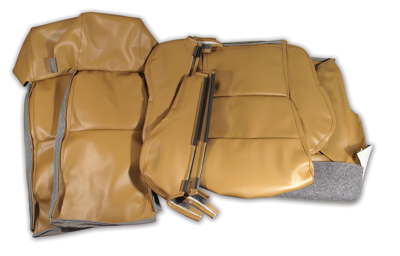 1984-1987 Corvette OE Style "Leather-Like" Sport Seat Covers W/O Perforated Inserts - Saddle-468972-Corvette-Store-Online