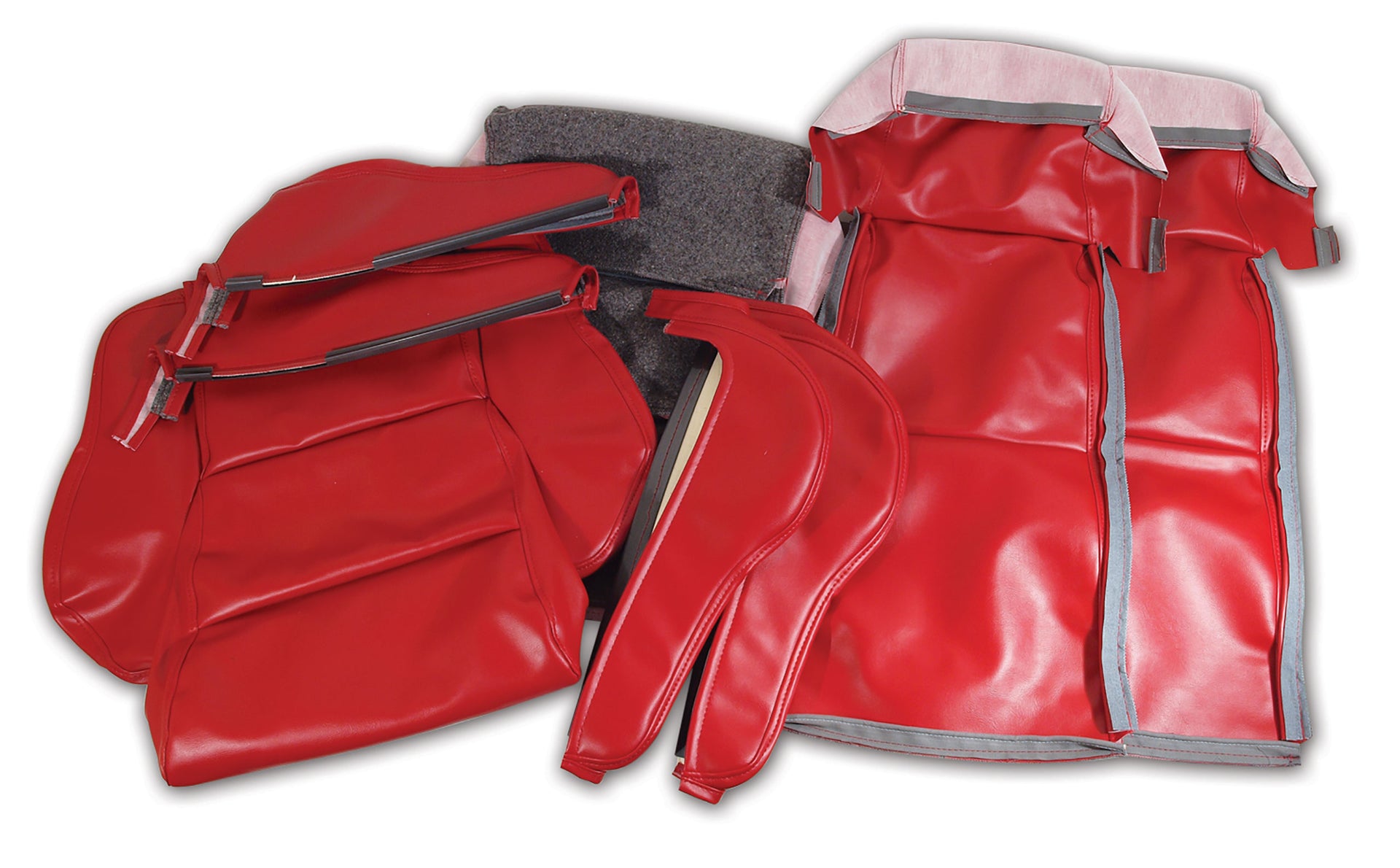 1986-1988 Corvette OE Style "Leather-Like" Sport Seat Covers W/O Perforated Inserts - Red-468975-Corvette-Store-Online