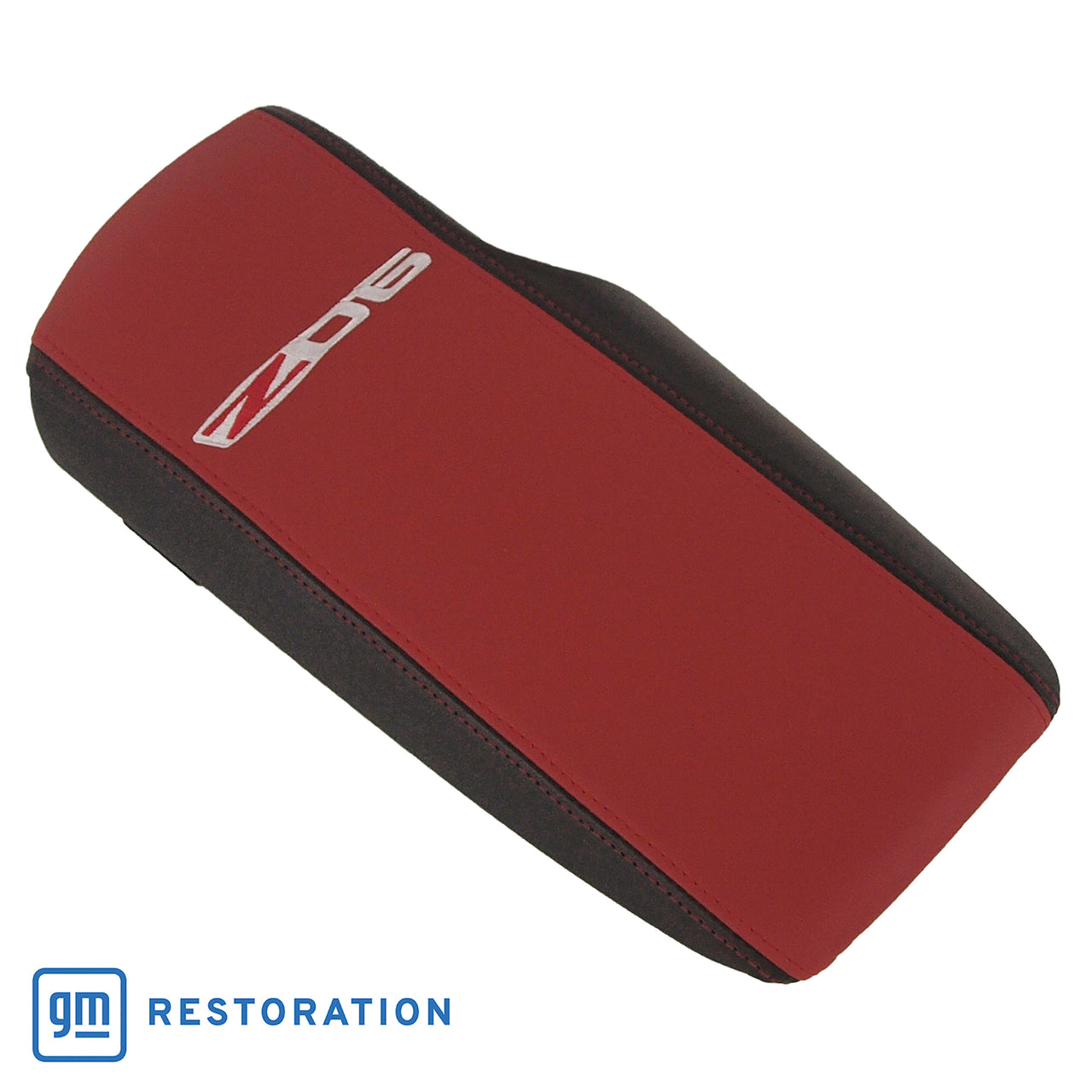 2005-2013 Corvette Embroidered Console Lid In Ebony/Red W/Z06 Logo - CA-46927-Corvette-Store-Online