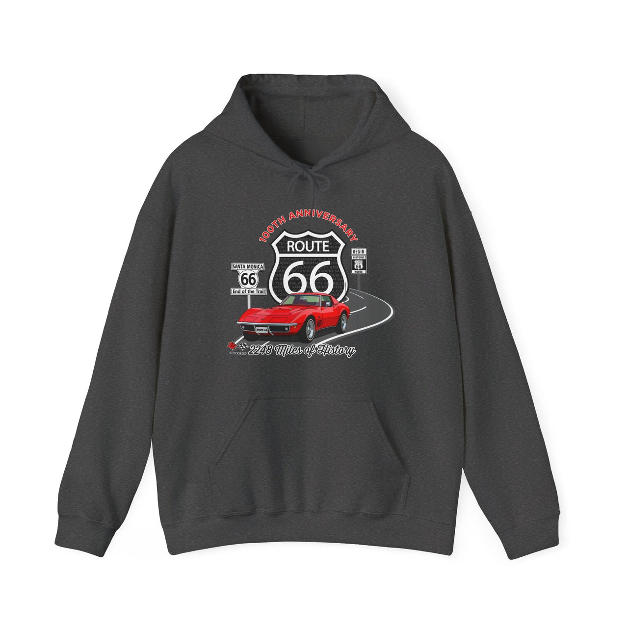 C3 Corvette Route 66 100th Anniversary Hooded Sweatshirt