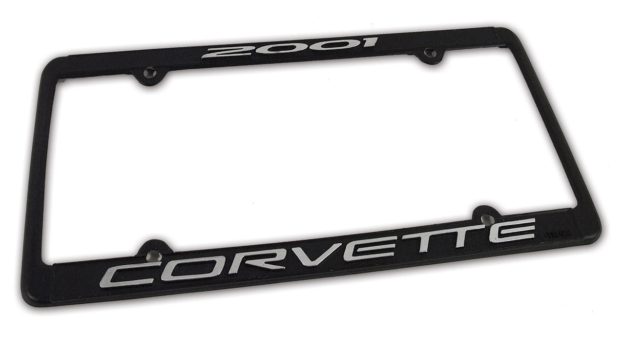 2001-2001 Corvette License Plate Frame Corvette Black - CA-471001-Corvette-Store-Online
