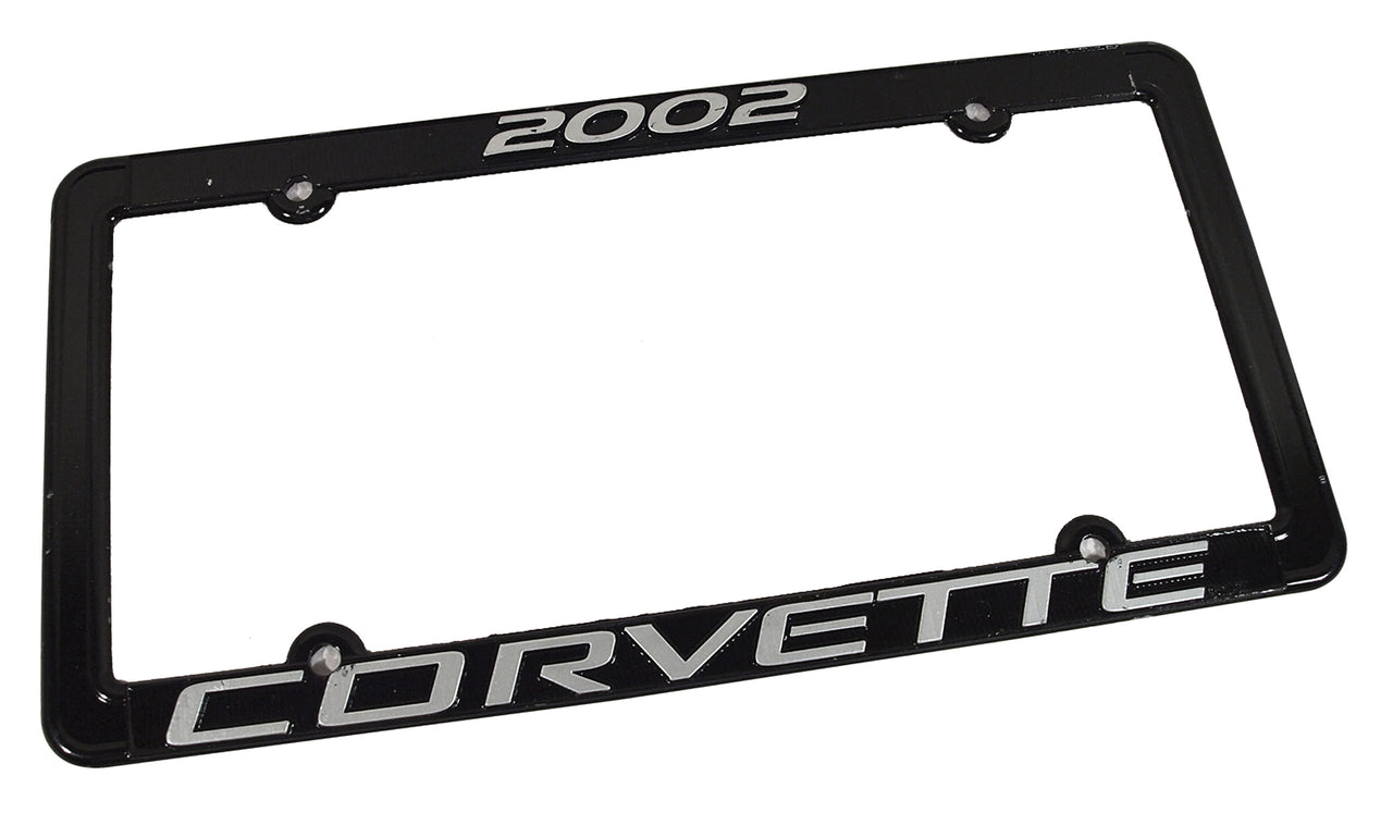2002-2002 Corvette License Plate Frame Corvette Black - CA-471002-Corvette-Store-Online
