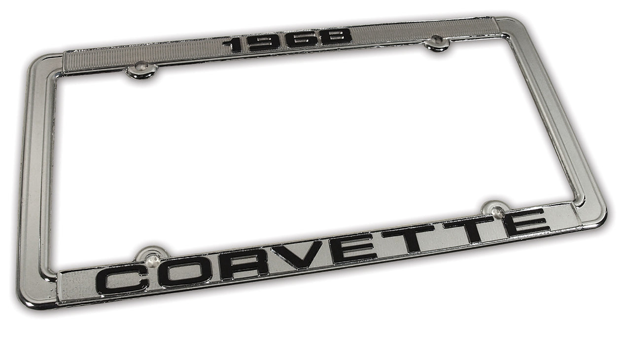 1968-1968 Corvette License Plate Frame Corvette Chrome - CA-471068-Corvette-Store-Online
