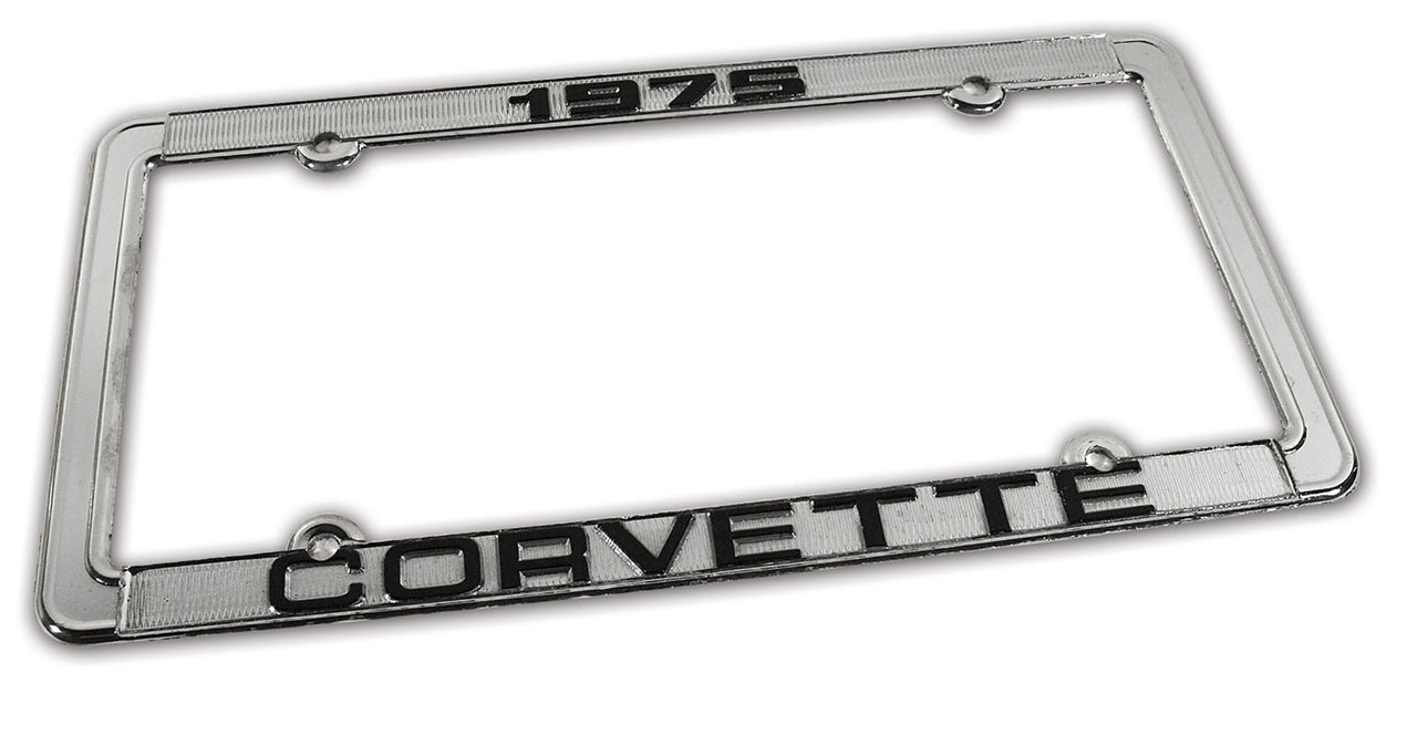 1975-1975 Corvette License Plate Frame Corvette Chrome - CA-471075-Corvette-Store-Online