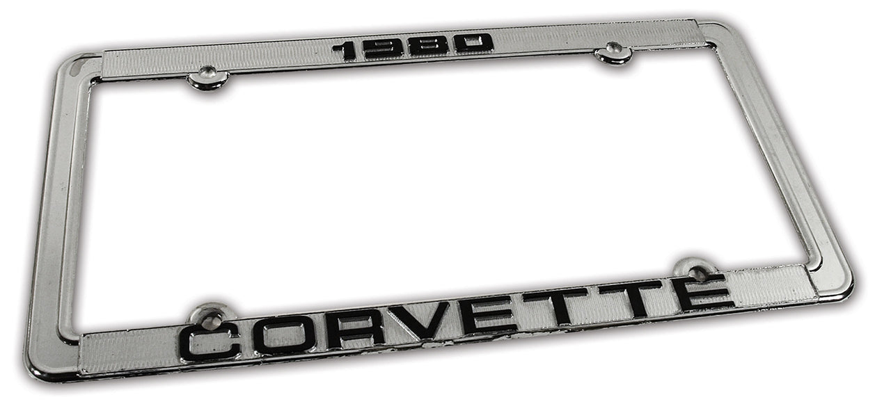 1980-1980 Corvette License Plate Frame Corvette Chrome - CA-471080-Corvette-Store-Online