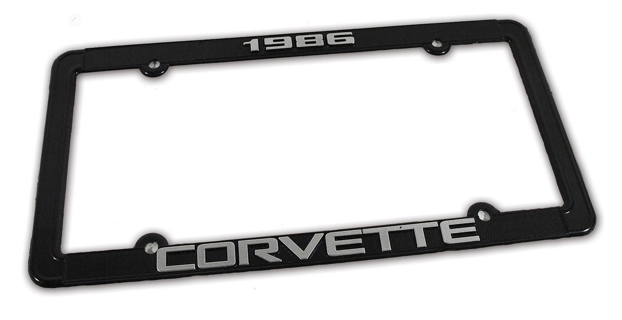 1986-1986 Corvette License Plate Frame Corvette Black - CA-471086-Corvette-Store-Online