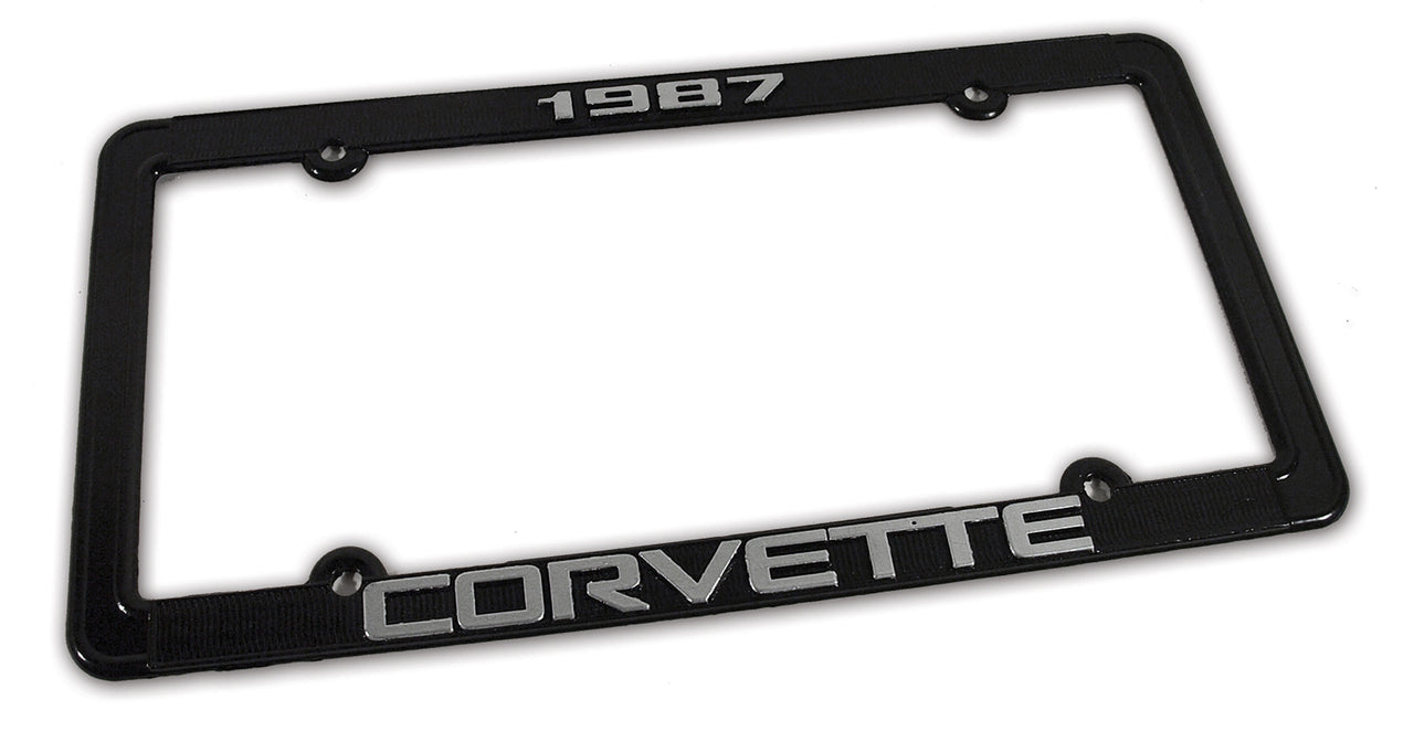 1987-1987 Corvette License Plate Frame Corvette Black - CA-471087-Corvette-Store-Online