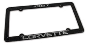 1987-1987 Corvette License Plate Frame Corvette Black - CA-471087-Corvette-Store-Online
