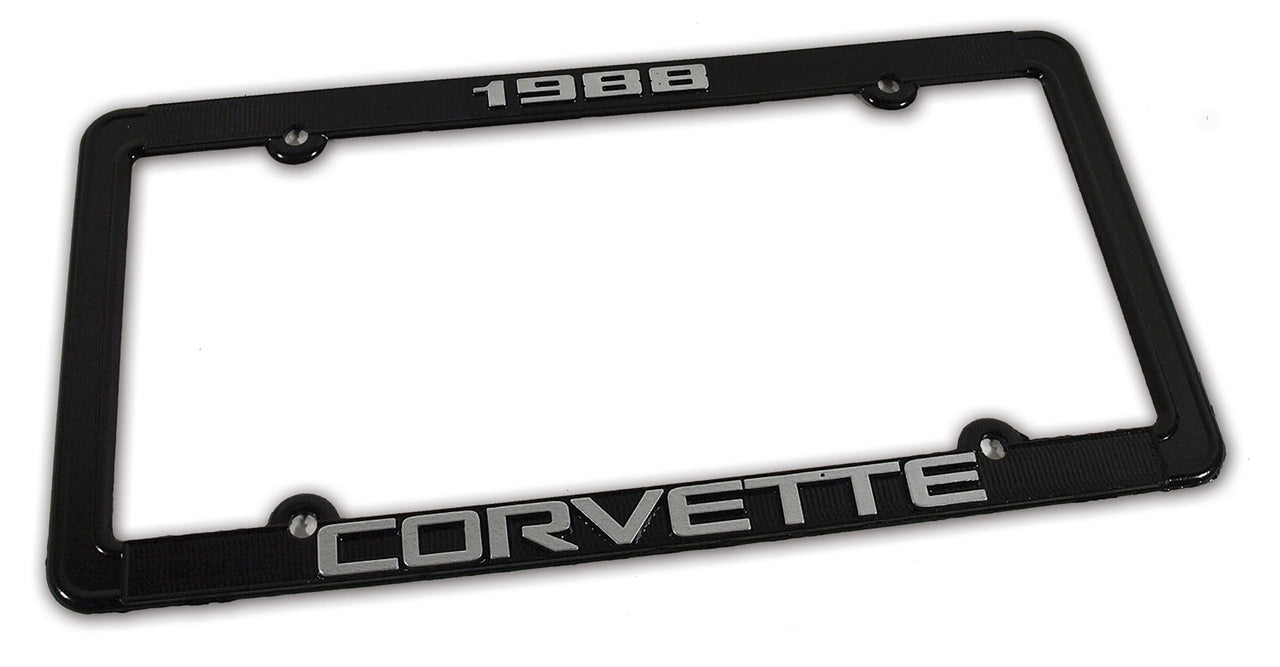 1988-1988 Corvette License Plate Frame Corvette Black - CA-471088-Corvette-Store-Online